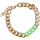 URBAN CLASSICS Colored Basic Bracelet gold/neongreen L/XL