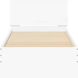 vidaXL Bettgestell mit Kopfteil und LED-Leuchten Weiß 90x200 cm