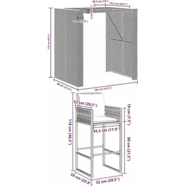 vidaXL Gartenbar Set 5-tlg. Schwarz