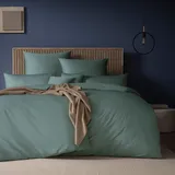 ESTELLA Mako Satin Bettwäsche Set Uni - 100% Baumwolle - trocknerfest - Garantie Reißverschluss - 135x200 cm + 80x80 cm - Farbe: Mint