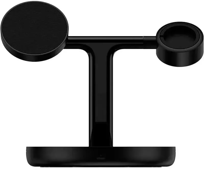 Baseus 3-in-1 kabelloses magnetisches Ladegerät 20W Cluster Schwarz mit Schnellladegerät 12V/2A (EU) Cluster Schwarz + USB für Typ-C 3A 1 m, kompatibel mit iPhone 17/16, Samsung, Google Pixel