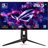 ASUS ROG Swift OLED PG27AQDP, 27 Zoll WQHD Gaming Monitor, 480 Hz, 0.03ms GtG, G-Sync, FreeSync, ROG A.I., GameFast, HDR 400 TB, 10-bit WOLED Panel, 16:9, 2560x1440, DP, HDMI, USB-Hub, ergon