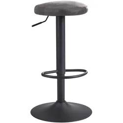 KADIMA DESIGN Barhocker CAMPANIA: 58-79 cm Sitzhöhe, Eisenmaterial, Samt/Wildlederoptik Bezug, 360° drehbar.