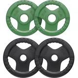 GORILLA SPORTS® Hantelscheiben - Einzeln 1,25-25kg / Set 30kg, 50mm, Gummi, mit Griff - Gewichte Hantel, Weight Plates, Gewichtsscheiben, Olympia Hantelscheibe, Langhantel Scheiben, Fitness Gewichte