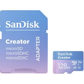 SanDisk Creator microSD-Karte 128GB UHS-I-Speicherkarte bis 190 MB/s
