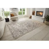 HANSE HOME Sand Vintage Teppich – Orientalischer Kurzflor Wohnzimmerteppich Weicher Orient-Teppich Läufer für Schlafzimmer, Esszimmer, Wohnzimmer, Flur, Küche – Creme Grau, 160x235cm