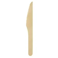 DUNI BioPak Holzbesteck, Messer, 165 mm, ungewachst 187668 , 1 Karton = 10 x 100 Stück