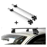 2x Fahrradträger Bike Pro + Dachträger K1 MEDIUM kompatibel mit für VW Polo IV (9N) (5Türer) 03-08