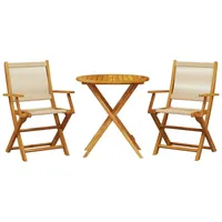 vidaXL 3-tlg. Bistro-Set Beige Polypropylen und Massivholz