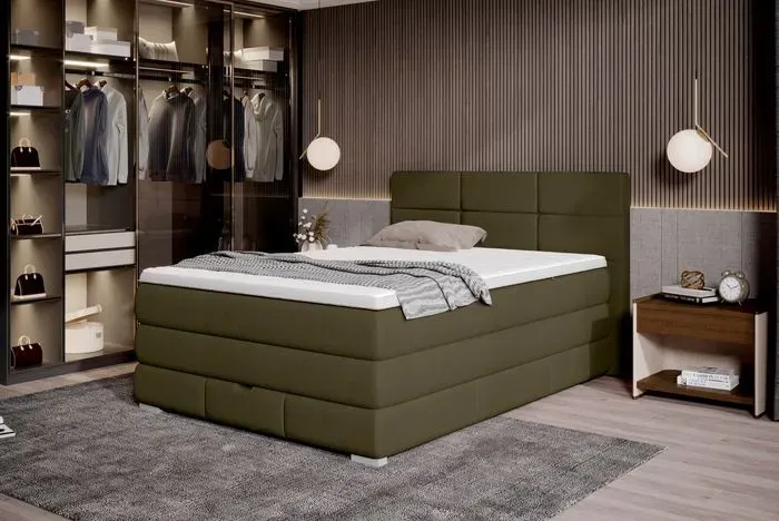 Boxspringbett Rita 120 x 200 cm Stoff Grün Olive