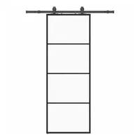 vidaXL - Schiebetür Mit Beschlag Schwarz 76x205 Cm Esg-glas