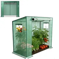 Froadp Gewächshaus 200x80x150cm Tomatenhaus Stabil, Foliengewächshaus mit PE-Abdeckung, Winterfest Tomatengewächshaus aus Verzinktem Stahlrohr, Pflanzenhaus für Garten, Terrasse und Balkon, Grün