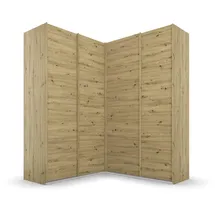 Rauch Quadra braun Eiche artisan), B:181cm H:229cm T:187cm, Holzwerkstoff, Schränke, Schwebetürenschrank, Eckschrank inkl. Türendämpfer