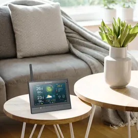 Bresser MeteoChamp HD WLAN Wetter Center 7-in-1 Grau
