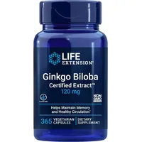 Life Extension Ginkgo Biloba Zertifizierter Extrakt 120 mg Kapseln 365 St.