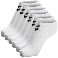 hummel hmlCHEVRON 6-PACK ANKLE SOCKS, WHITE/WHITE, 14