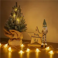 Gravidus Dekofigur Weihnachtsdeko Set mit LED Baum Wichtel auf Holzstern grün