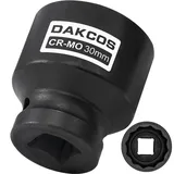 DAKCOS SW 30mm Vielzahn Nuss Schlagschrauber Nuss Kraft Stecknuss | 12 Kant | 12,5 mm (1/2") | CR-MO