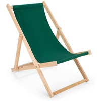 Holz Sonnenliege Strandliege Liegestuhl aus Holz Gartenliege (grün)