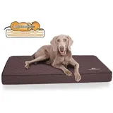 Knuffelwuff Orthopädische Hundematte Juna aus laser gestepptem Kunstleder - L 78x65x10cm - schwarz