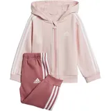 Adidas Essentials Full-Zip Hooded Jogginganzug Kinder IV7410 - sandy pink/white