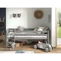 Vipack Spielbett Pino 90 x 200 cm Kiefer massiv grau lackiert