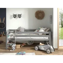 Vipack Spielbett Pino 90 x 200 cm Kiefer massiv grau lackiert