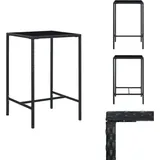 Vidaxl - Garten-Bartisch Schwarz 70x70x110 cm Poly Rattan und Glas - Gartentisch - Outdoortisch - Bartisch - Rattan Tisch - Polyrattan Tisch