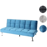 Sofa HWC-K21, Klappsofa Couch Schlafsofa, Nosagfederung Schlaffunktion Liegefläche 187x107cm ~ Samt, blau