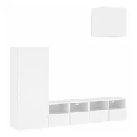 VidaXL 4-tlg. Wohnwand Weiß Holzwerkstoff