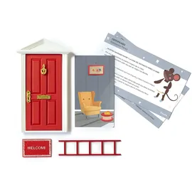 Fisura - Zahnfee-Türchen mit 3 Accessoires und Grußkarte. Originelles Geschenk für Jungen und Mädchen. (Rot)