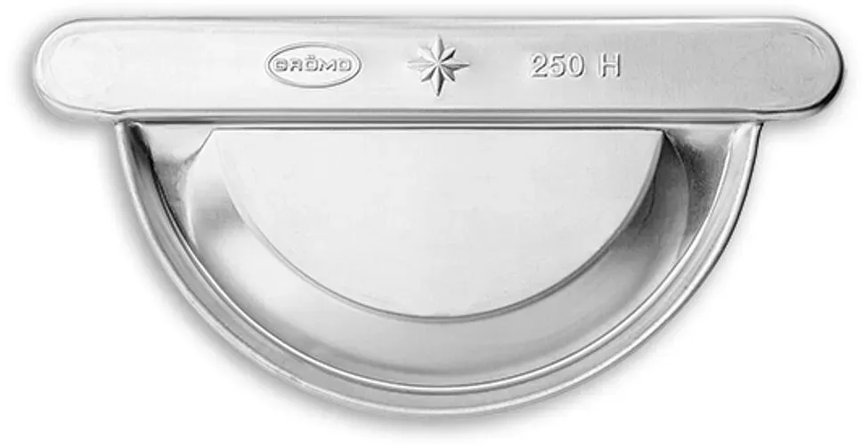 Dachrinnenboden Grömo zum Bördeln, halbrund, universal hoch, Zink, verschiedene Größen (Ausführung: Nenngröße 333. Ø 153mm)