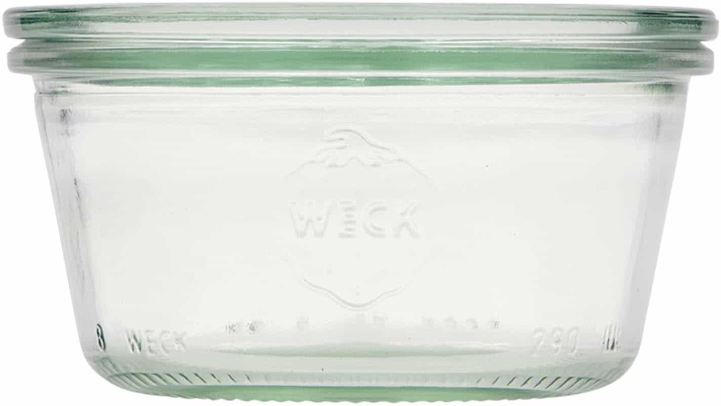 Tarro de vidrio cilíndrico WECK de 290 ml, boca: borde redondo