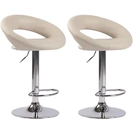 CLP 2er Set Barhocker Olinda Kunstleder I Thekenhocker Höhenverstellbar I Barstühle Mit Fußstütze I Tresenstühle Mit Trompetenfuß Metall