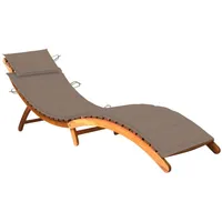 VidaXL Sonnenliege Taupe mit Auflage Akazie Massivholz