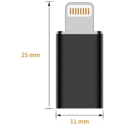 Kompakter Highspeed [USB C zu Apple] Adapter [Schwarz]