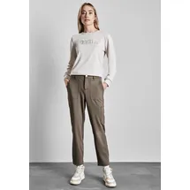STREET ONE Cargohose Jersey Slim Fit Braun 42 28