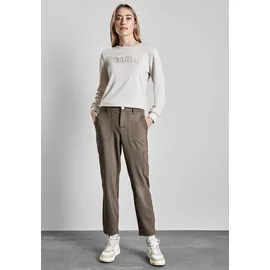 STREET ONE Cargohose Jersey Slim Fit Braun 42 28
