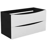 duschspa Waschtisch Unterschrank Waschtischunterschrank Waschbeckenunterschrank Badschrank, 50-120cm Hängeschrank, Matt / Hochglanz schwarz 99 cm x 52 cm x 46.3 cm