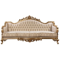 Casa Padrino Luxus Barock Sofa Gold Muster / Antik Gold - Barockstil Wohnzimmer Sofa mit elegantem Muster - Luxus Wohnzimmer Möbel im Barockstil - Barock Einrichtung - Barock Möbel