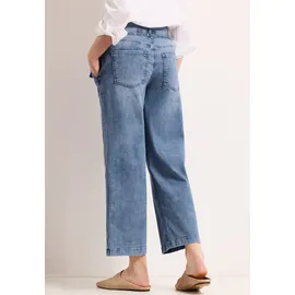 STREET ONE mid Waist Wide Leg Jeans mit Streifen Muster
