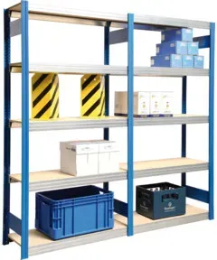 Regalwerk BERT-Großfachregal 250 kg Anbaufeld LR 5010 Stecksystem HxBxT 2500x1005x600 mm