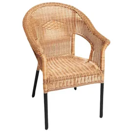 Merxx Ravenna Set 7-tlg. 6 Stapelsessel Gartentisch 150 x 85 cm Natur