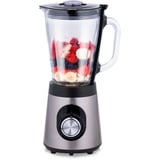 Alpina Standmixer 1.5L - BL9703A-GS - Smoothie Maker 500W - Anti-Rutsch-Boden - 2 Geschwindigkeiten und Pulsierfunktion - Edelstahlboden und Glaskanne - Silber