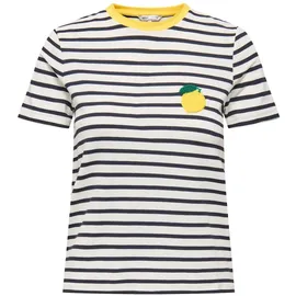 Only Onlheart Life S/S Tee JRS Noos Gelb/Weiß XL