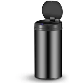 Juskys Runder Mülleimer 40 l Schwarz