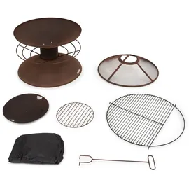 Blumfeldt Aguilera Feuerschale mit Grill Ø 65 cm Holzlager Stahl Rost