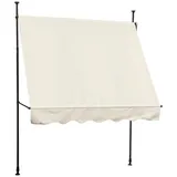 SVITA Klemmmarkise Balkonmarkise Sonnenschutz Markise Handkurbel ohne Bohren (200 x 120 cm, Beige)