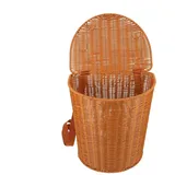 Handgewebter Rucksack | Vintage-Weidenkorb mit Deckel und Schultergurten | Mehrzweck-Tragekorb für Markteinkäufe, Picknick, Ernte, Strandausflug, Gartenarbeit, Camping, Wochenendreisen