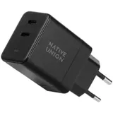 Native Union 35W Dual USB-C Fast GaN PD Wall Charger Schwarz